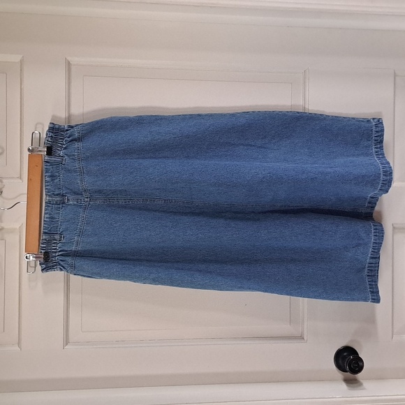 GV Blue Jeans Vintage Denim Jean Button-Front Elasic Waist Comfy Midi Maxi Skirt - Picture 4 of 9